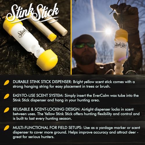 Hunting Scent Dispenser with Deer Bedding Wax Tube - Reusable Wildlife Attractant