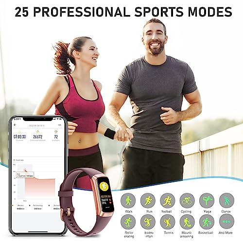 Fitness Tracker with 24/7Heart Rate, Blood Pressure, Sleep Tracking, Calorie, Activity Tracker with 1.1" AMOLED Color Screen, Waterproof Step Tracker for Android iPhones Women Men
