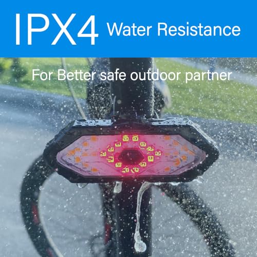 Bike Tail Light with Turn Signals - Wireless Remote, USB Rechargeable, Waterproof, Ultra Bright LED - Type 5 (Remote Rechargable)