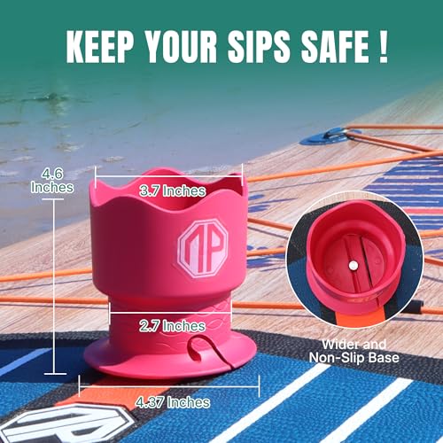 Niphean Paddle Board Cup Holder - Red, Versatile Watercraft Accessory