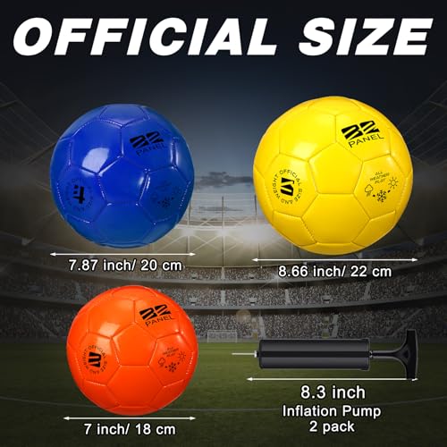 Bright Color Soccer Balls Set of 6 with Pump - Size 5 for Ages 13+ - Christmas Operation