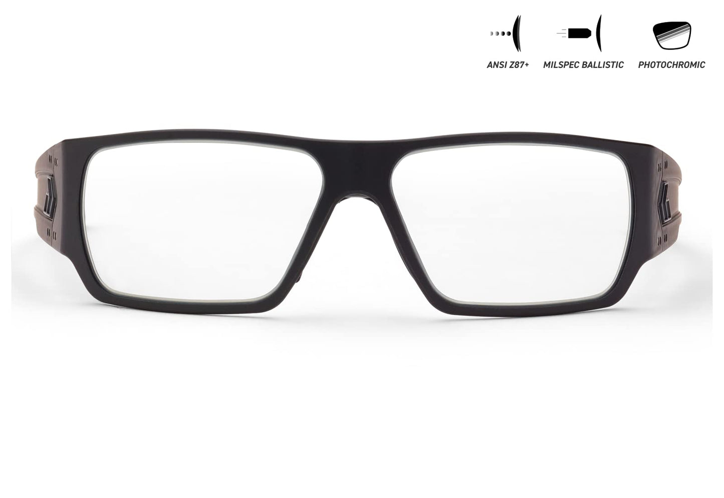 Gatorz Magnum Sunglass, Black Anodized Frame, Black Logo, ANSI Z87+/MILSPEC Ballistic, Photochromic Lens - Made in the USA - GZ-01-005