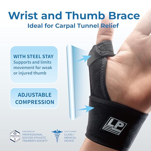 Adjustable Thumb & Wrist Support Brace - Stabilizer for Pain Relief, One Size - LP 563CA
