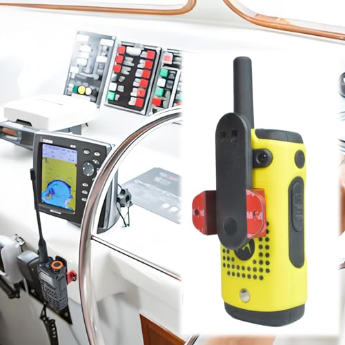 HYS Single Side Radio Car Mount, Universal Ham CB Radio Microphone Mic Hanger Holder Mounting Kit with Screws for Handheld CB & VHF UHF Handheld Radios&Shoulder Speaker Mic(Red-1pc)