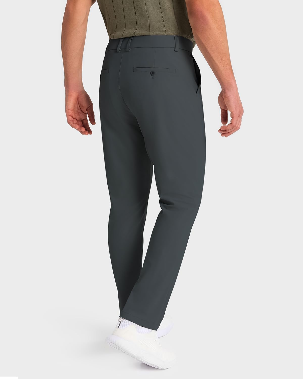 SNOWTEN Mens Work Pants, Business Casual Pants for Men, Stretch Golf Pants 30" Quick Dry Lightweight with Pockets Darkgrey 33w × 30L