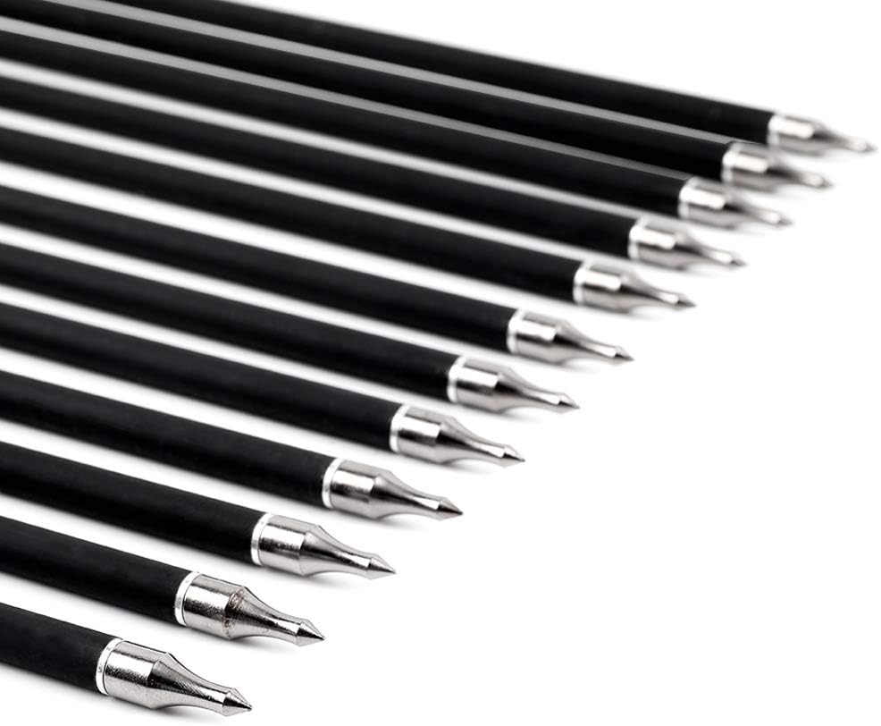 31-Inch Carbon Arrows Target Practice Hunting Arrow with 4" Shield Fletching spine 500 Arrows for Recurve Bow LongBow Compound Bow(Pack of 6)