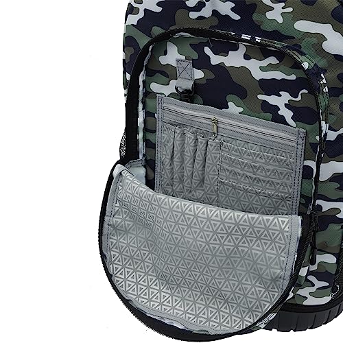 Travelers Club 18-Inch Camo Rolling Backpack with Shoulder Straps