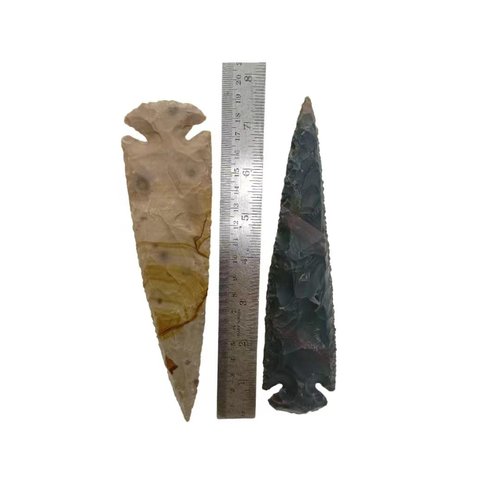 texasrun 2PCS 7" Flint Points Arrowhead Hadmade New Project Count Collection Spear