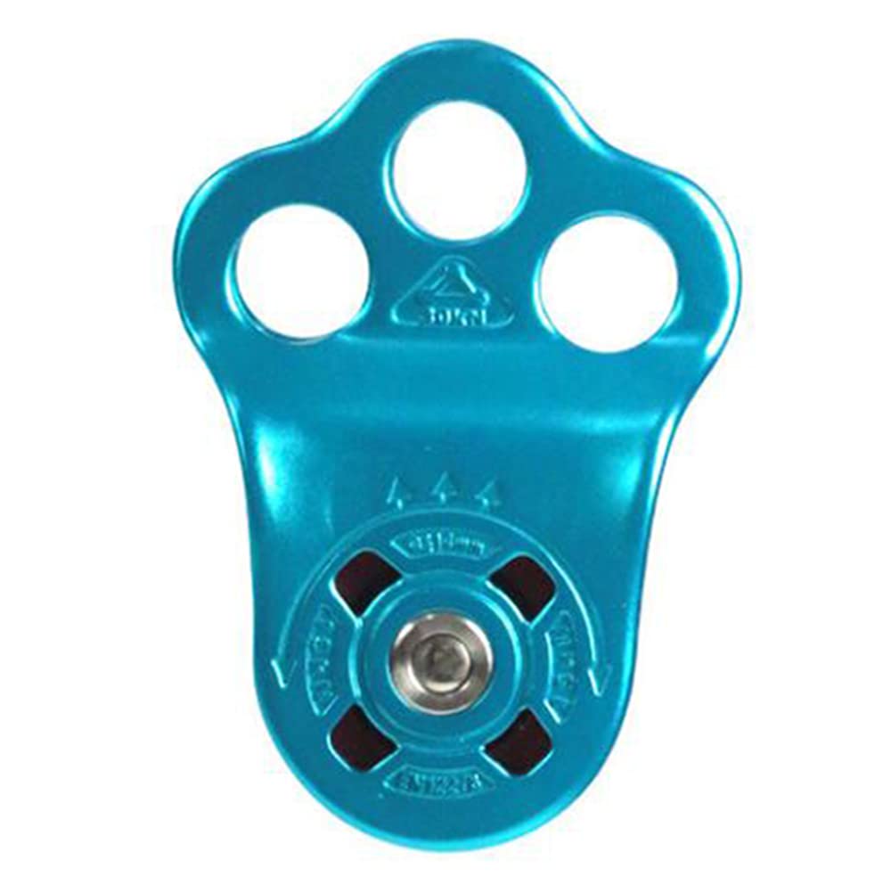 JOTOUCH Climbing Pulley,30KN Three Holes Ball Bearing Single Pulley,Rock Climbing Pulley for 14mm Rope Hauling, Rock Climbing, Rescue Applications, Zipline Sports Etc