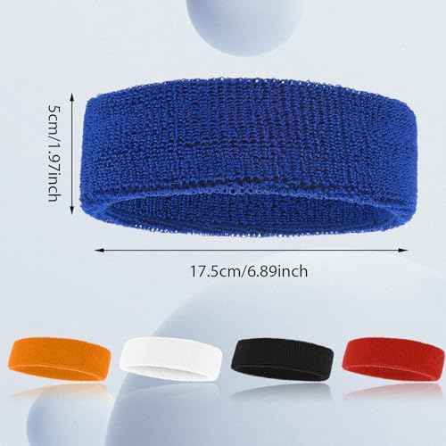 Sweat Headband Men, Mabor 5 Pack Sweat Head Bands Hair Band for Athletic Running Cycling Exercise Basketball Football Gym Accessories Sweat Bands Headbands Men Women(Colorful)
