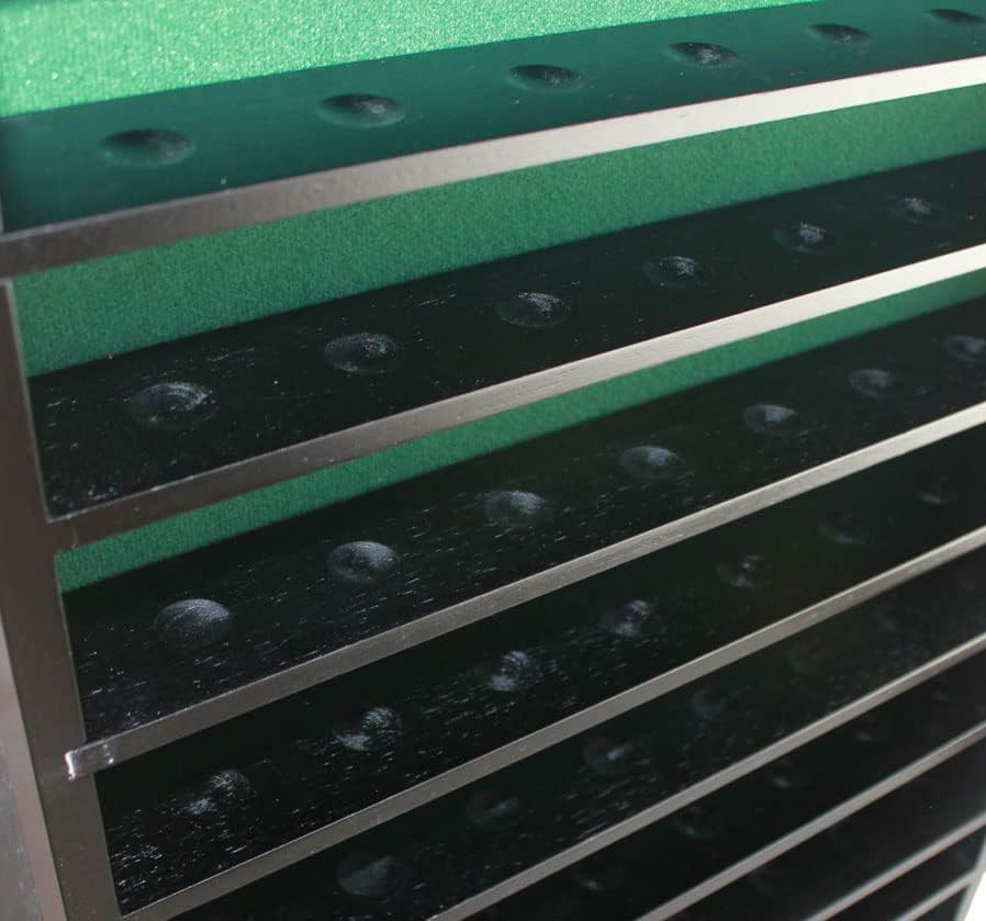 Golf Ball Display Case Cabinet Rack - 49-Ball Holder with Open Design, Black Finish