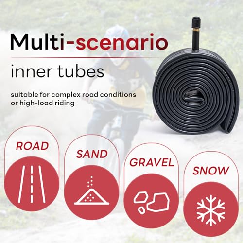 27.5"x1.75/2.40 Heavy Duty Bike Tube,27.5x1.75/1.95/2.10/2.125/2.25/2.3/2.35/2.4 Replacement Bicycle Tube (Single) Reliable 27.5 x 1.75-2.4 Inner Tube AV32 Schrader Valve for Various Cycling Scenarios