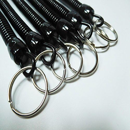 Coil Springs Keychain Cellphone Snap Hook Holder Retractable Coil Cord Key Chain Holder with Carabiner Keychain Pack of 6