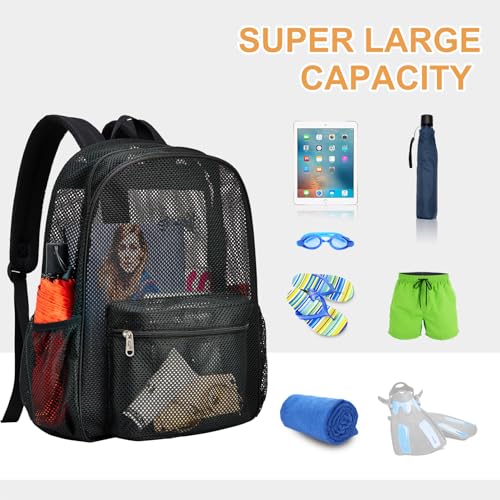 Oraben Duty Mesh Backpacks for Adults,See Through Backpack for Swimming Work Outdoor, Diving Backpack Carry Portable Oxygen Concentrators