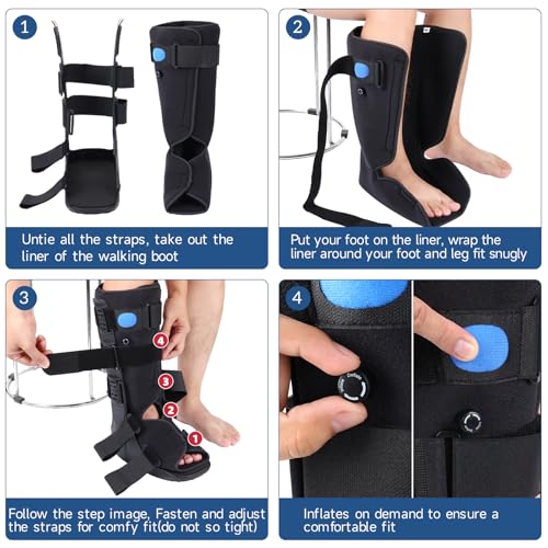 Tall Inflatable Walking Boot Air Cam Walker Fracture Orthopedic Boot for Ankle & Foot - Large