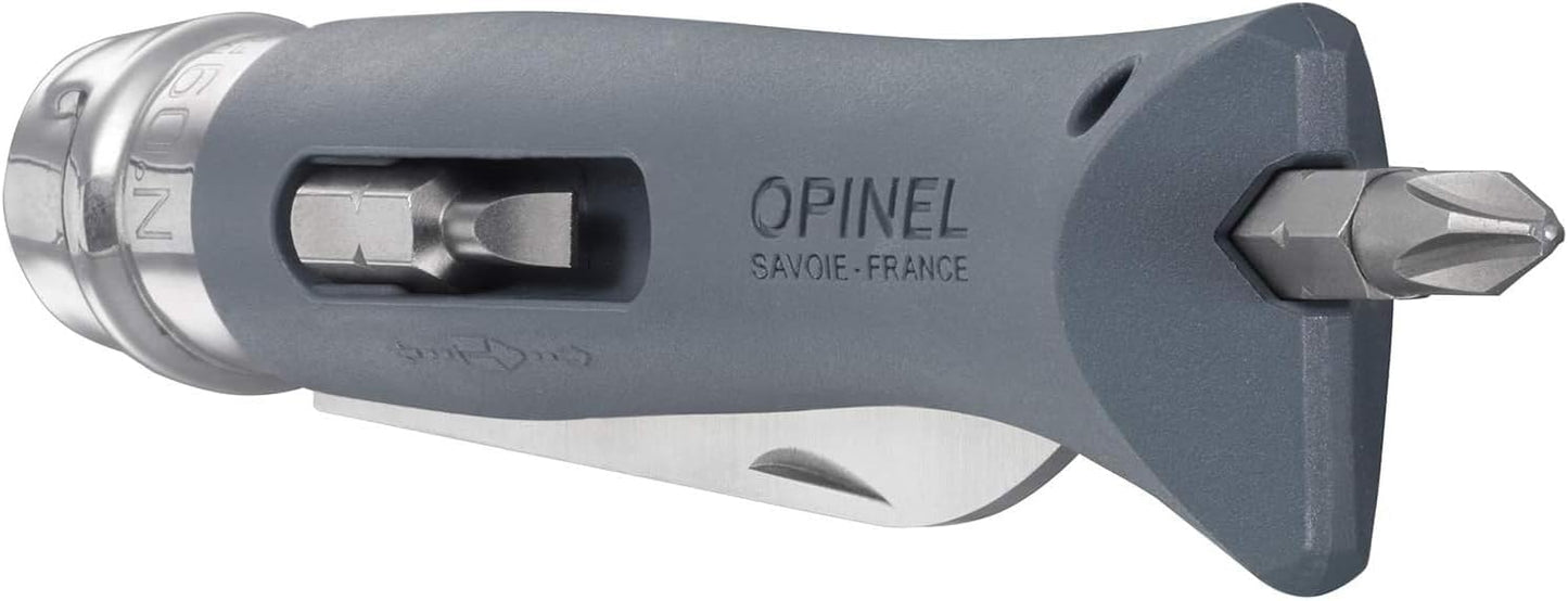 Opinel No.09 DIY - Stainless Steel Folding Pocket Knife and Multi-Tool, Wire Stripper, Screwdriver, Made in France