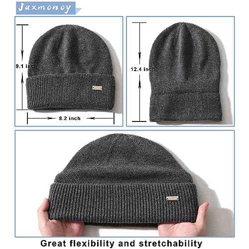 jaxmonoy Knit Beanies Winter Hats for Women and Men Soft Warm Double Layer Ladies Skull Beanie caps