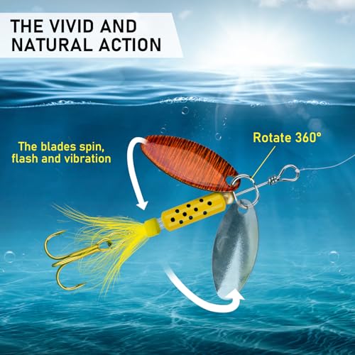 Fishing Spinner Baits Set 4pcs - Trout, Bass, Crappie Lures, 7oz