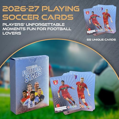 White Soccer Cards Pack - 55 Cards Per Set for Fans & Collectors