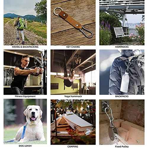 Large Spring Snap Hook Carabiner, 304 Stainless Steel Heavy Duty Carabiners Clip, Stainless Steel Spring Snaps Hooks Carabiners Outdoor