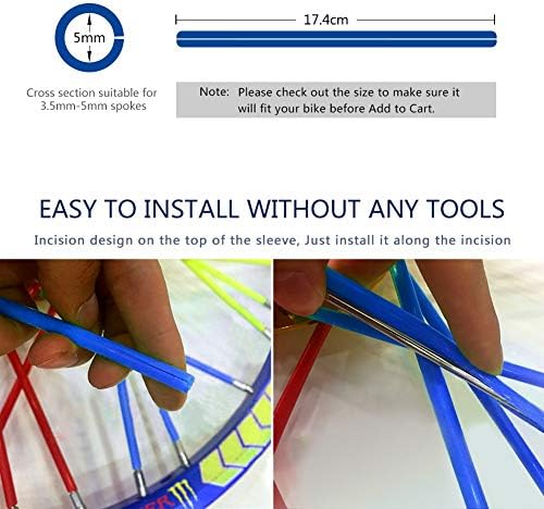 36 pcs Wheel Rim Spoke Covers, Keenso Motocross Rims Off Road Guard Wraps Kit Motorcycle Covers Wrap Decor Protector For Universal Motocross Dirt Bike(Green)