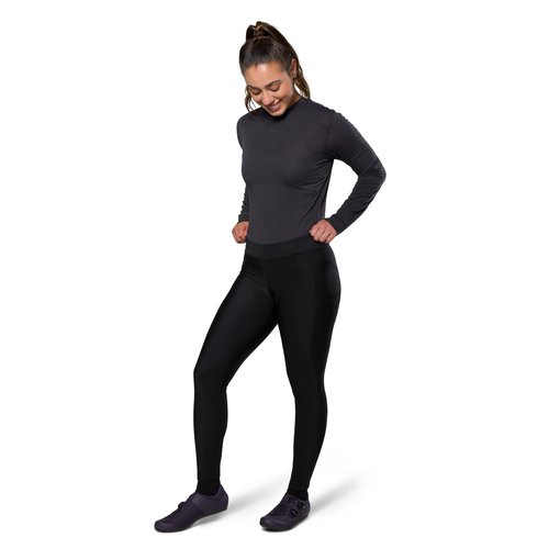 PEARL IZUMI Women's Quest Thermal Cycling Tights, Thigh Cargo Pockets & Ultra-Soft Thermal Fleece Fabric, Levitate Chamois for Comfort & Support, Black, Large