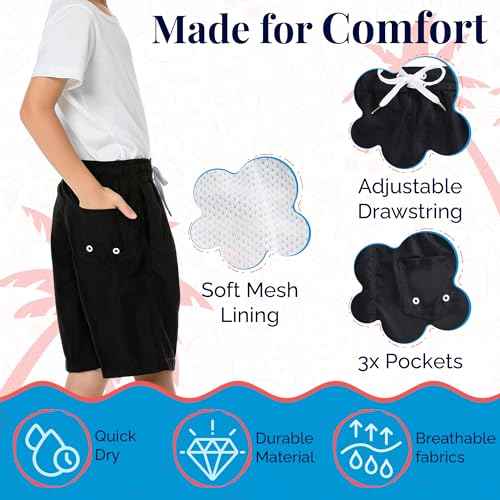 SIX ISLANDS Boys Swim Trunks - Quick-Dry, Comfortable, Ages 5/6 to 18/20 - Fun Patterns, Durable Design Boys Bathing Suit