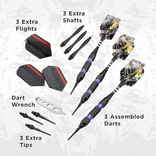 Viper Black Ice Soft Tip Darts - Purple 16 Grams - Precision Steel Tip