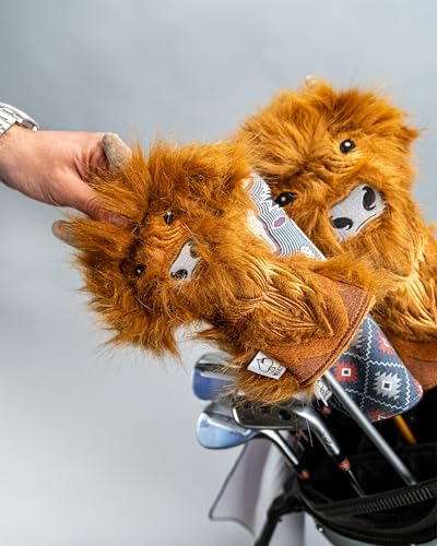 Golf Club Head Cover - Highland Cow Leather Style - Tour Quality, Handcrafted