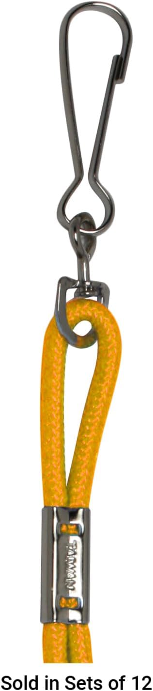 Champion Sports Nylon Lanyards with J-Hook Clip, Gold - 12 Pack (Poly Bag)