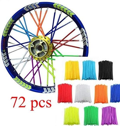 72Pcs Universal Spoke Skins Covers，Wheel Spoke Wraps Skins Pipe Trim Decoration Protector For Motorcycle Dirt Bike Yamaha Honda BMW Suzuki Kawasaki(Pink)
