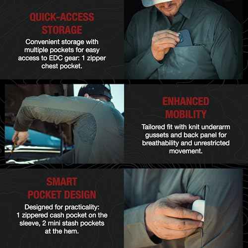 Vertx Expedition Men's Long Sleeve Shirt, Tactical, CCW Compatible, with Sun Protection