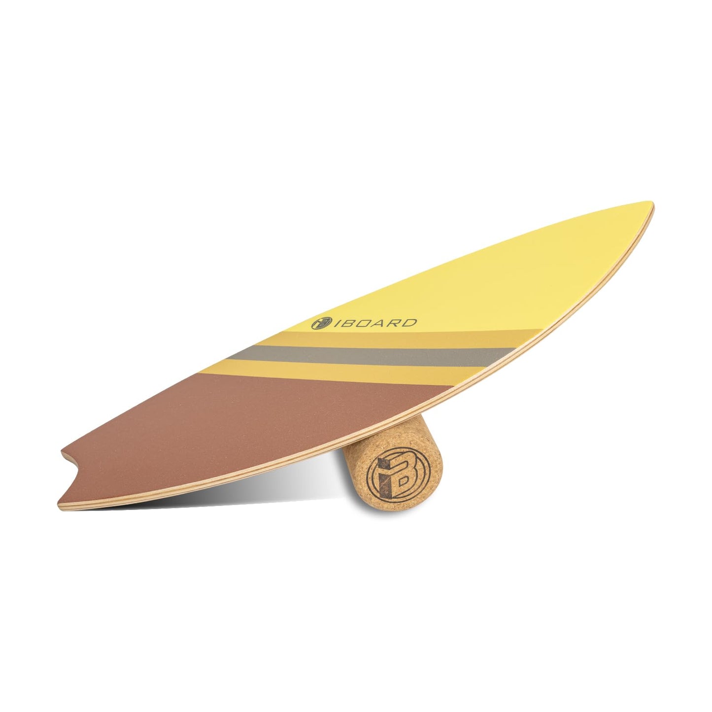 iBOARD Premium Balance Board Trainer With Rollers - 10 Layer Wooden Exercise Non-slip Surface Fish Tail for Surfing, Paddle, Yoga, Training