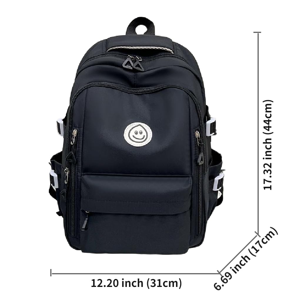 ANEBIPLE Cute Backpack with Bonus Accessories Kawaii Concise Leisure Backpack, Large Capacity (05 Khaki)