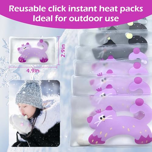 Hand Warmers Reusable, Reusable Heat Pack, Reusable Hand Warmers, Heat Packs for Hands, Heat Packs, Heat Packs for Cold Weather, Hand Click Gel Warmers, Instant Heat Packs (Pink)