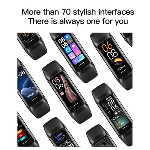 Fitness Tracker Activity Tracker 1.10''AMOLED Touch Color Screen,Smart Watch with 24/7 Blood Oxygen Heart Rate,Sleep Monitor,IP68 Waterproof,Step Counter Health for Women Men (Black)