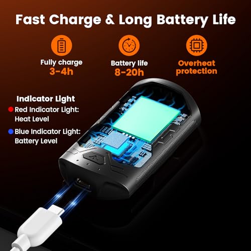 Hand Warmers Rechargeable, 2-Pack Portable Electric Pocket Heaters with 3 Heating Settings (95-130¡ÆF) & Fast Heating for Golf, Camping, Hunting, Gifts for Men Women