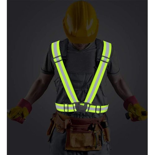 NULIZL Reflective Vest, 2 pcs Adjustable High Visibility Safety Reflective Vest with 4 pcs Reflective Wristbands Armbands, for Work, Cycling, Walking, Running and Outdoor Activities - Green