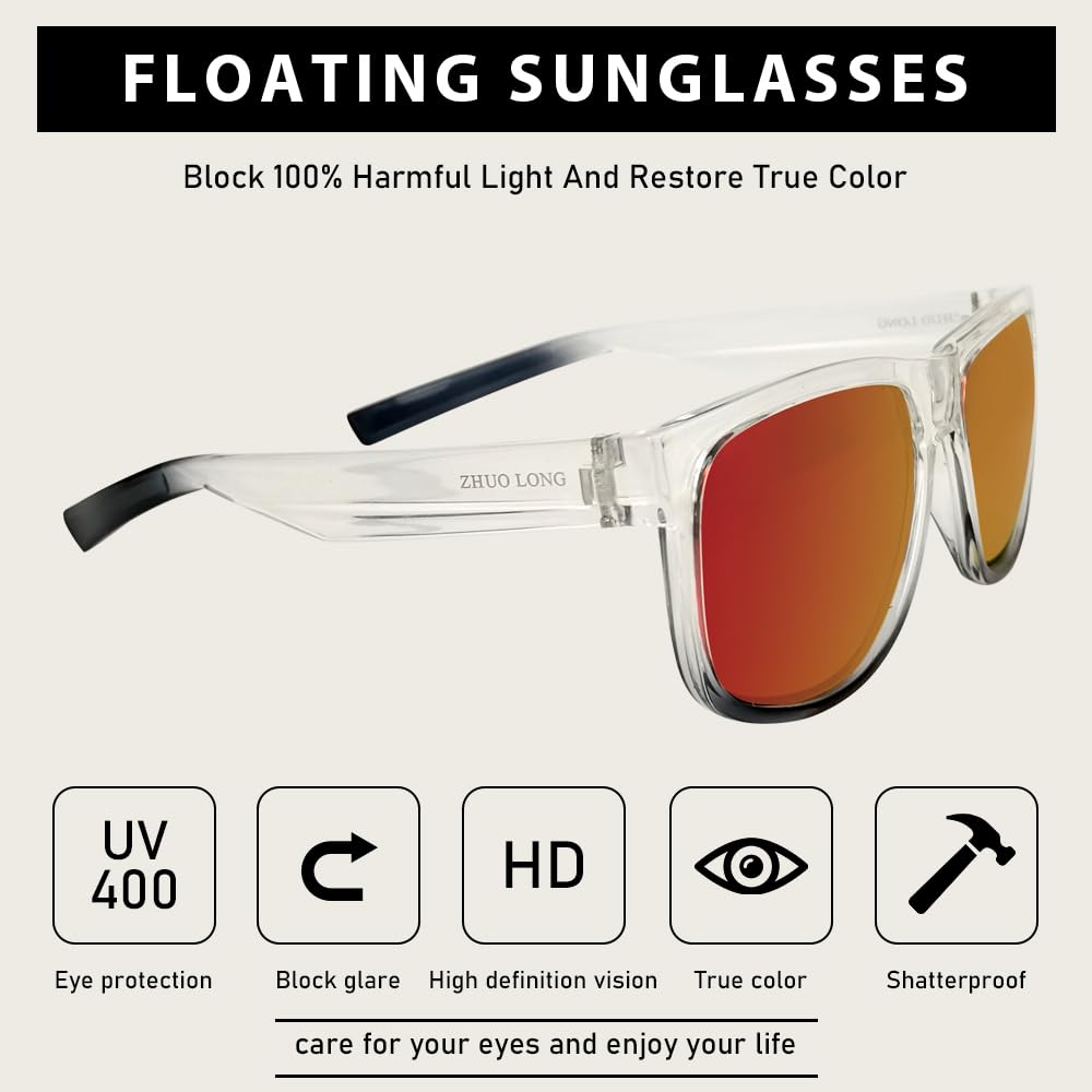 ZHUO LONG Fishing Floating Unsinkable Polarized Sunglasses UV400 Protection Bicycle Surfing Kayaking Outdoor Sport Sunglasses