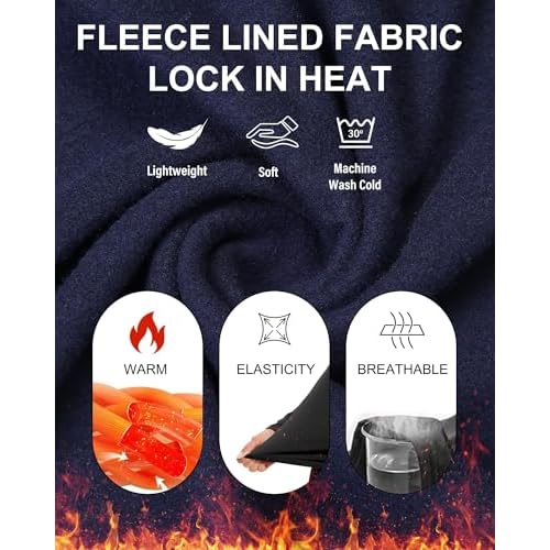 5 Pack Long Sleeve Thermal Shirts for Women Ultra Soft Fleece-Lined Crew Neck Workout Baselayer Tops