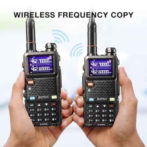 [Chirp Compatible] BAOFENG UV-5G Plus GMRS Handheld Radio, Long Range Rechargeable 5W Two Way Radio, 999 Channels, with NOAA Weather Receiving, 2500mAh Battery USB-C Port, 8" & 15.5" Antennas, 2 Pack