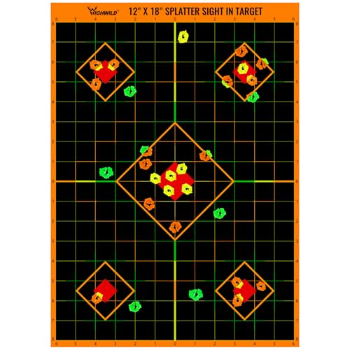 50 Pack Splatter Paper Shooting Targets - Vibrant Splash Effect 12x18 Inch