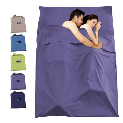 Sleeping Bag Liner Travel Camping Sheet, Lightweight Portable Sleeping Sheets for Outdoor Travel Backpacking Hiking Picnics Hotels