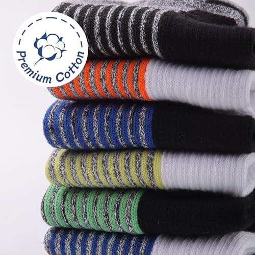 Men's Ankle Socks with Cushion - 5 Pairs, Black+Pink, Size 9-12