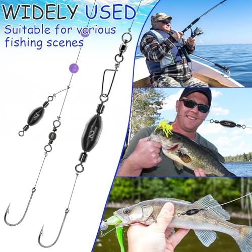 1/16oz Brass Fishing Weights with Swivels - 15pcs