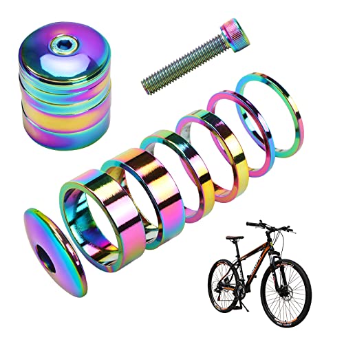 Rainbow 1-1/8 Inch Bicycle Headset Spacer Kit with Stem Cap & Bolt