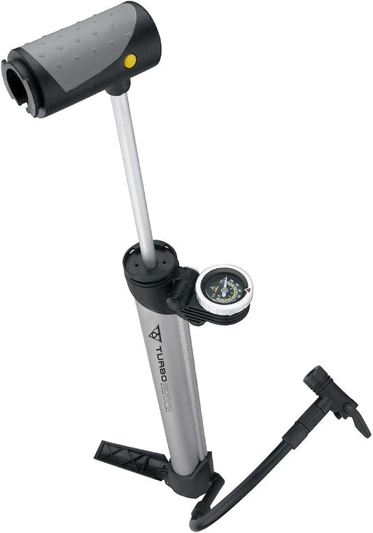 Topeak Turbo Morph Bike Pump with Gauge, Silver/Black