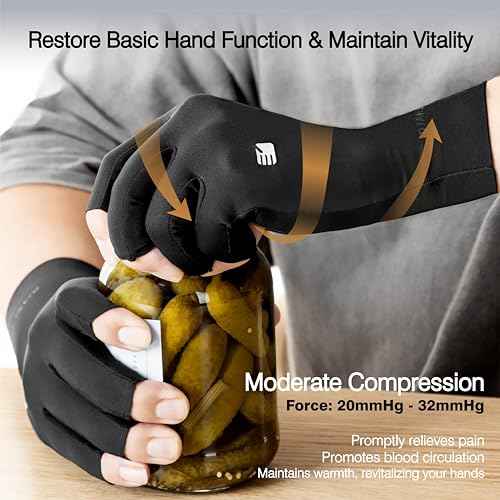 Arthritis Compression Gloves, Super Soft and Seamless Arthritis Gloves for Carpal Tunnel Pain Relief Gloves for Men & Women (M)