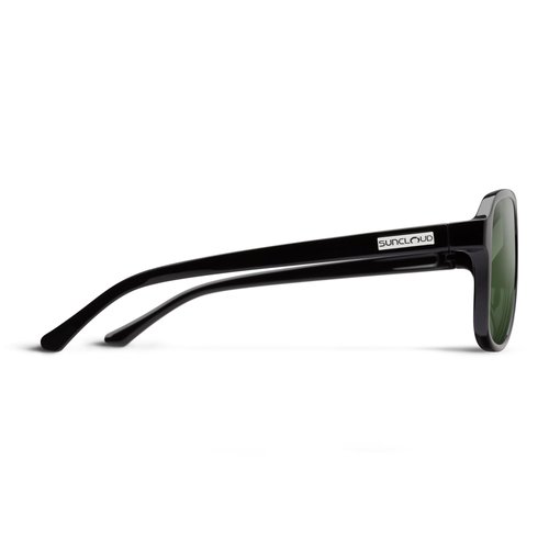 Suncloud Sandy Polarized Sunglasses – 100% UV Protection – Comfortable Fit, Trendy Design – for Men & Women – Black + Polarized Gray Green Lenses