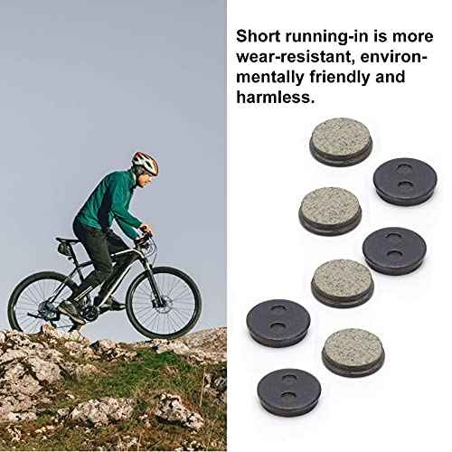 4 Pair Disc Brake Pads, Semi-Metallic Round Mountain Electric Resin Oil Disc Brake Pad Replacement Kit